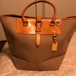 Canvas and leather Dooney & Burke tote